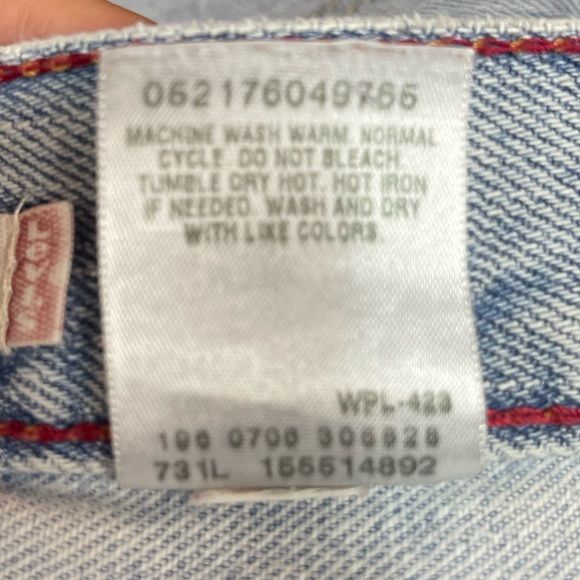 Levi’s 550 relaxed tapered high rise light blue cotton denim jeans size 12L - Picture 10 of 16